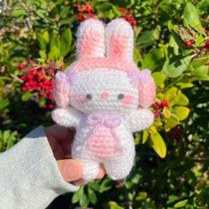 Crochet Bunny Headphones Spring Craft Amigurumi Customade Cute Art Pet Cozy